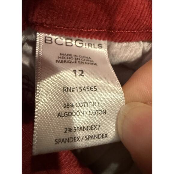 BCBGirl's Skinny Red / Raspberry Corduroy Pants Size 12 - Picture 5 of 6